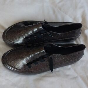 Melissa Gel Glitter Slip On Platform Shoes Size 8. NWOB